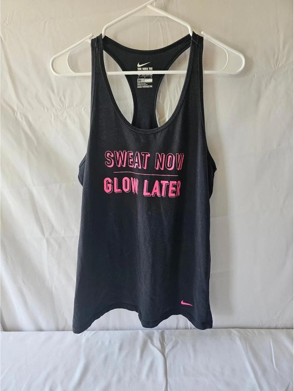 Nike Dri-FIT Athletic Cut Black Racerback Tank Top Large